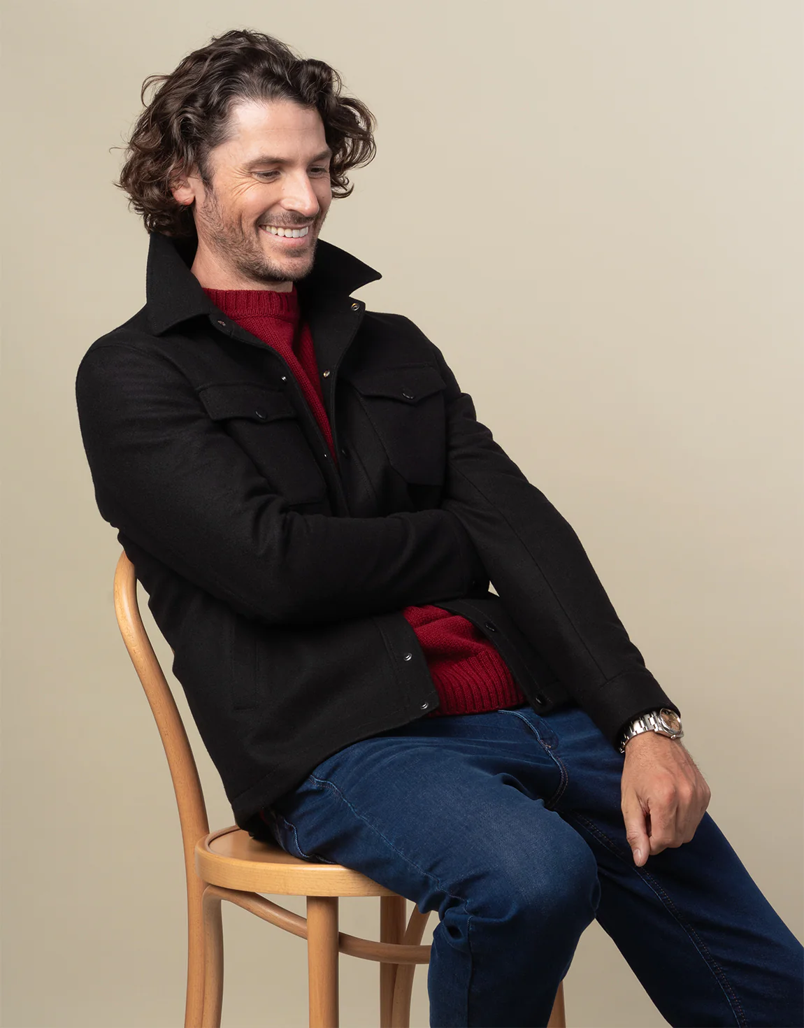 Makara Black Wool Jacket - Image 3