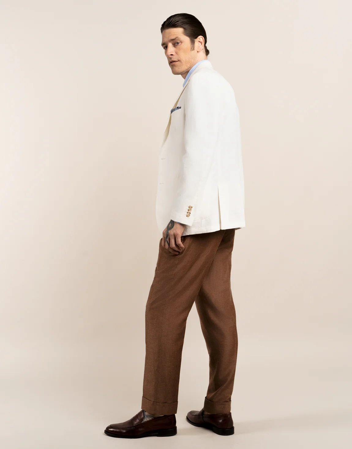 Malta White Linen Blend Suit - Image 8