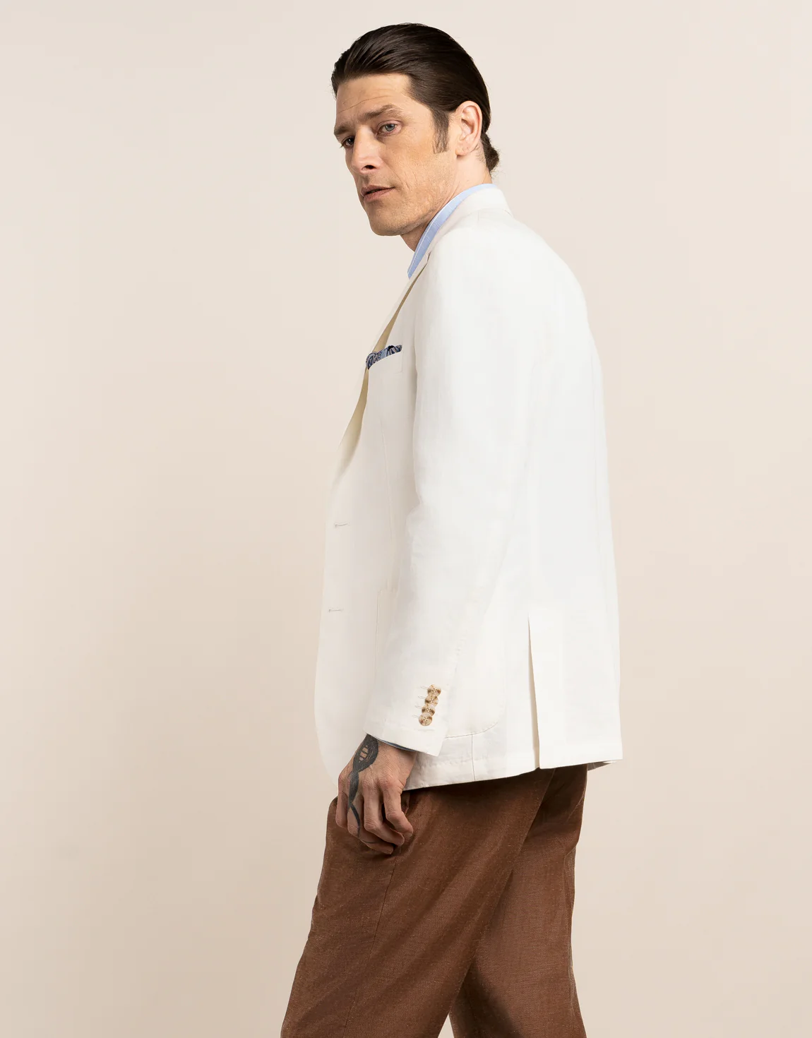 Malta White Linen-Cotton Blazer - Image 5