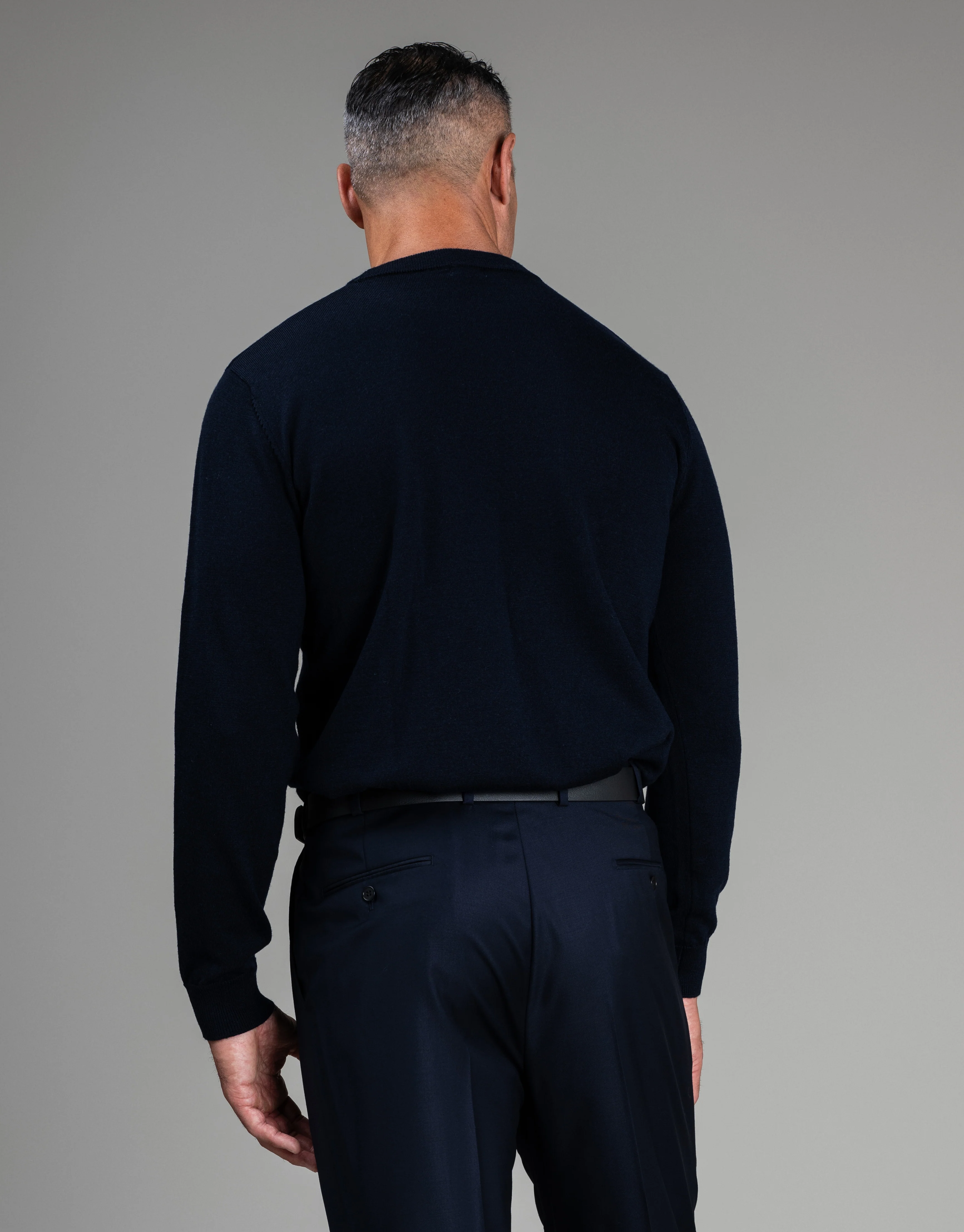 Naseby Navy Crew Neck Jersey - Image 3