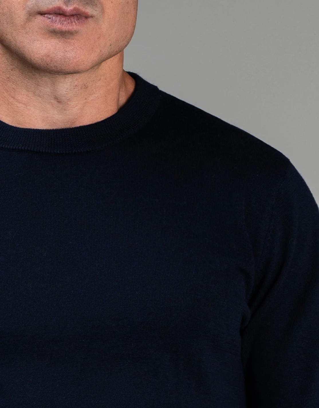 Naseby Navy Crew Neck Jersey - Image 5