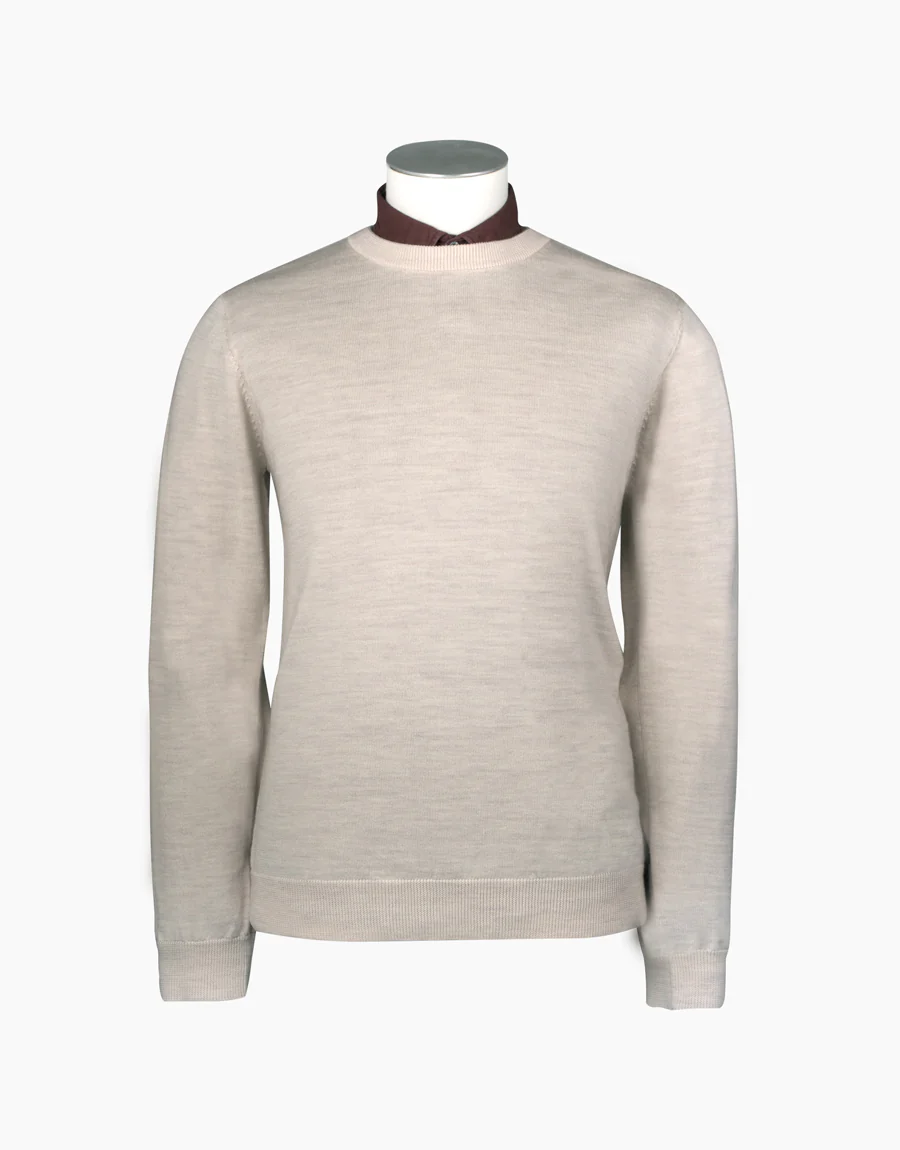 Naseby Ivory Crew Neck Jersey - Image 3