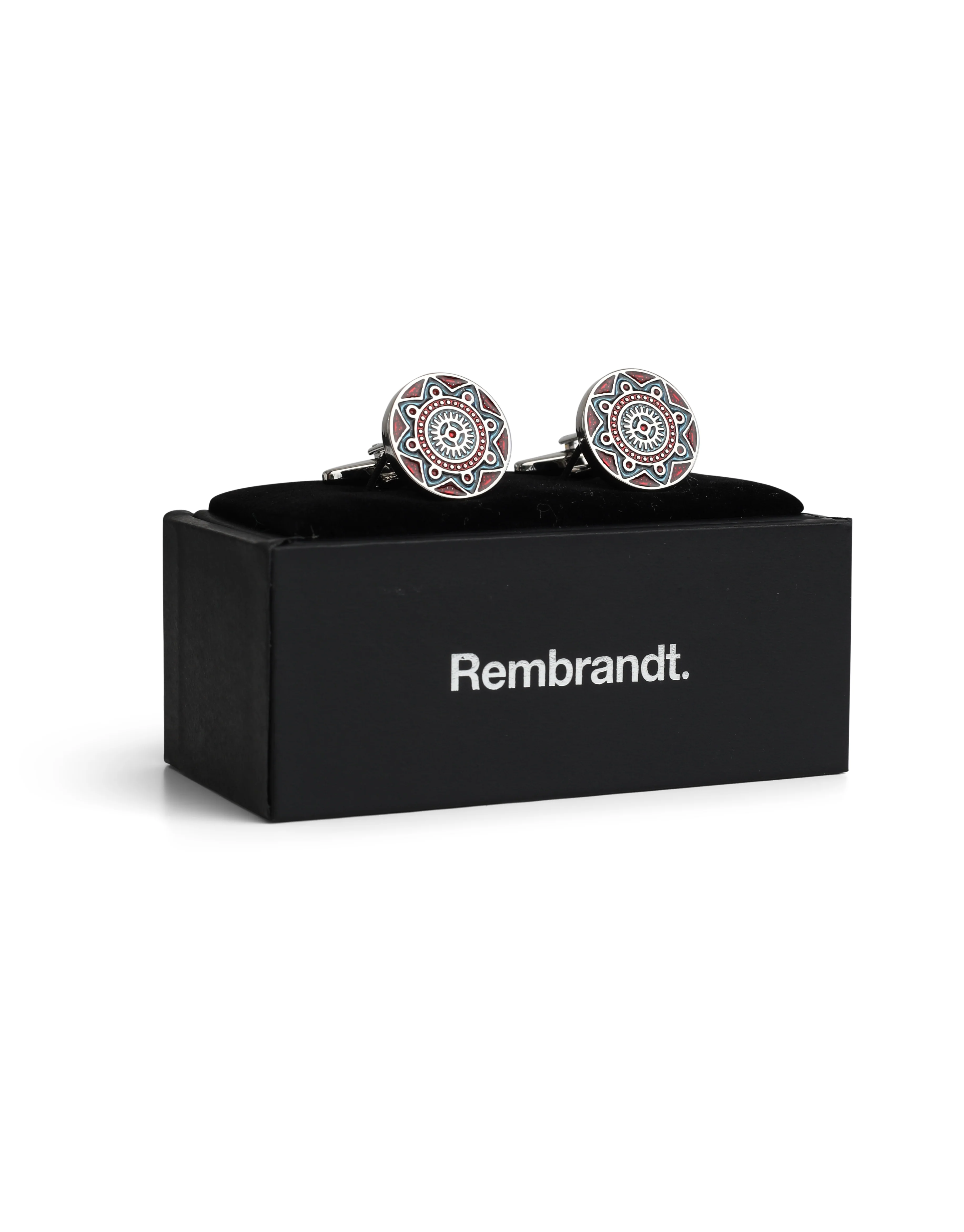 Navy & Purple Mosaic Design Cufflink - Image 3