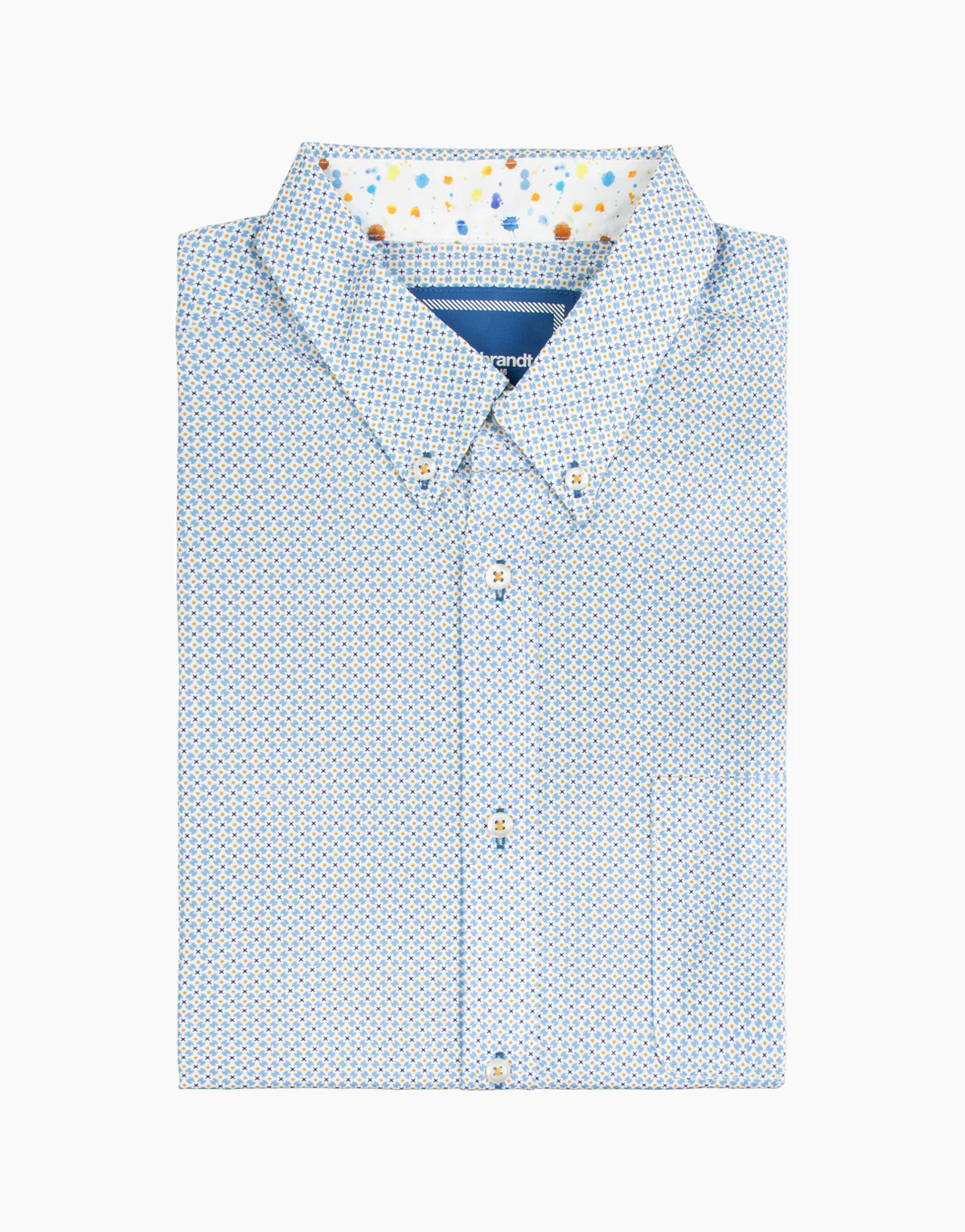 Ohope Blue & Yellow Geometric Shirt - Image 5