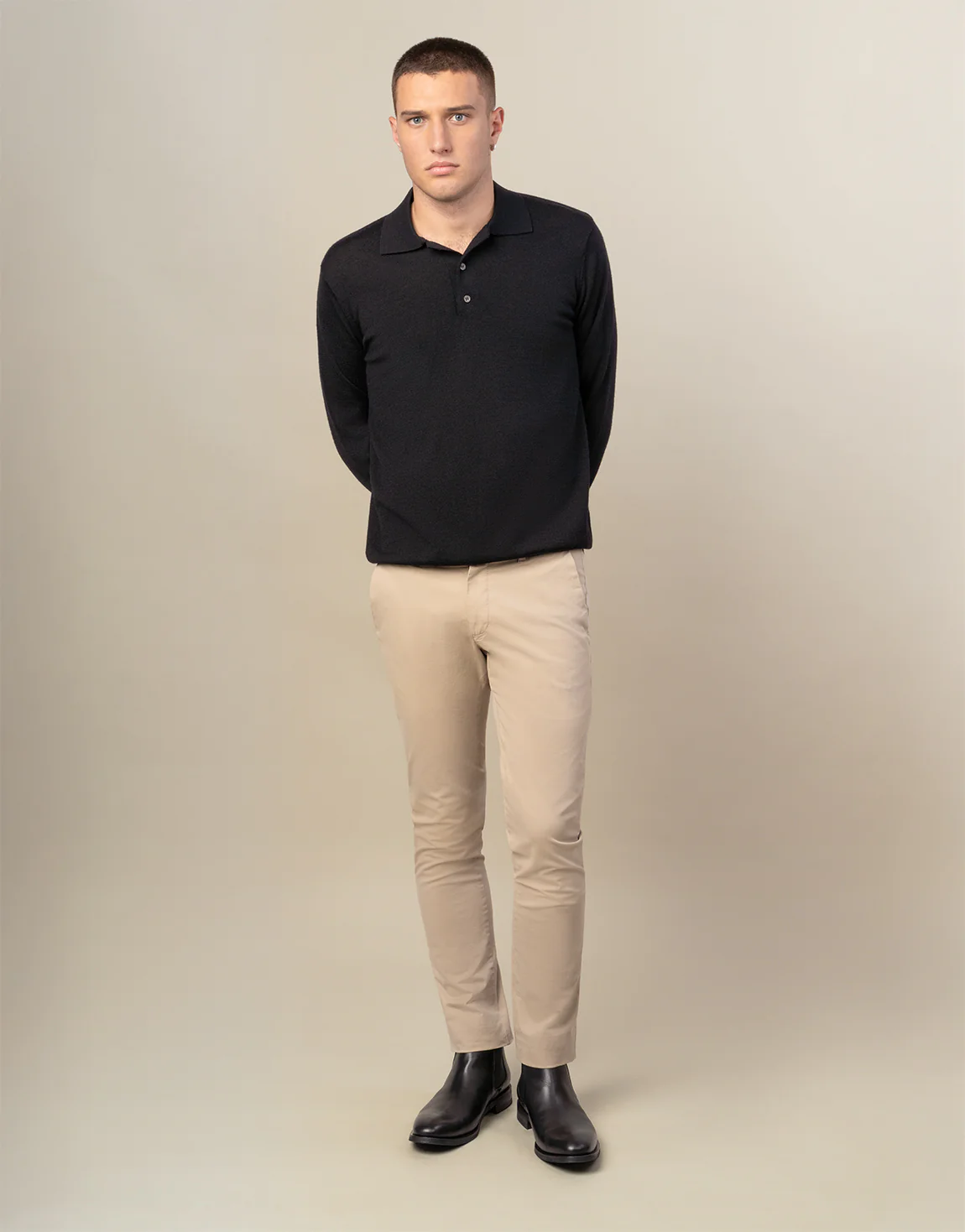 Owaka Black Merino Polo - Image 4