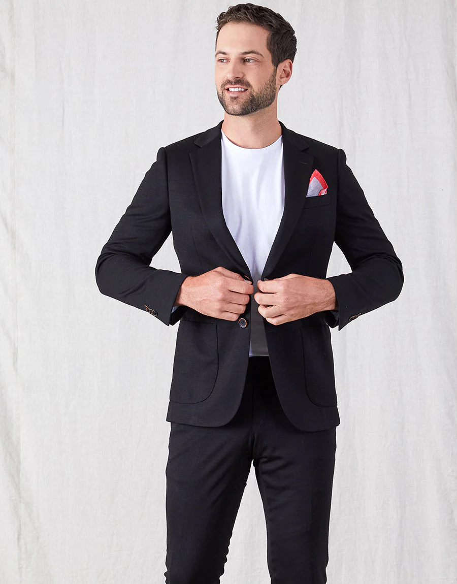 Pearse Black Jersey Suit - Image 3