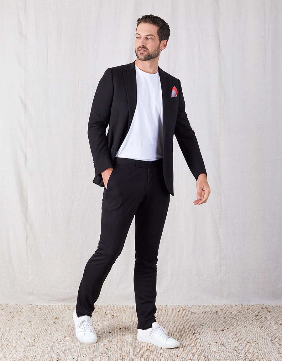 Pearse Black Jersey Suit - Image 4