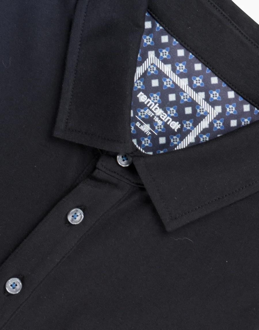 Portofino Black Short Sleeve Polo Shirt - Image 7