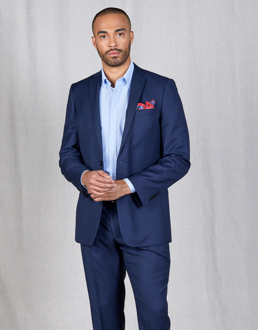 Proto Navy Birdseye Two Piece Suit - Image 3