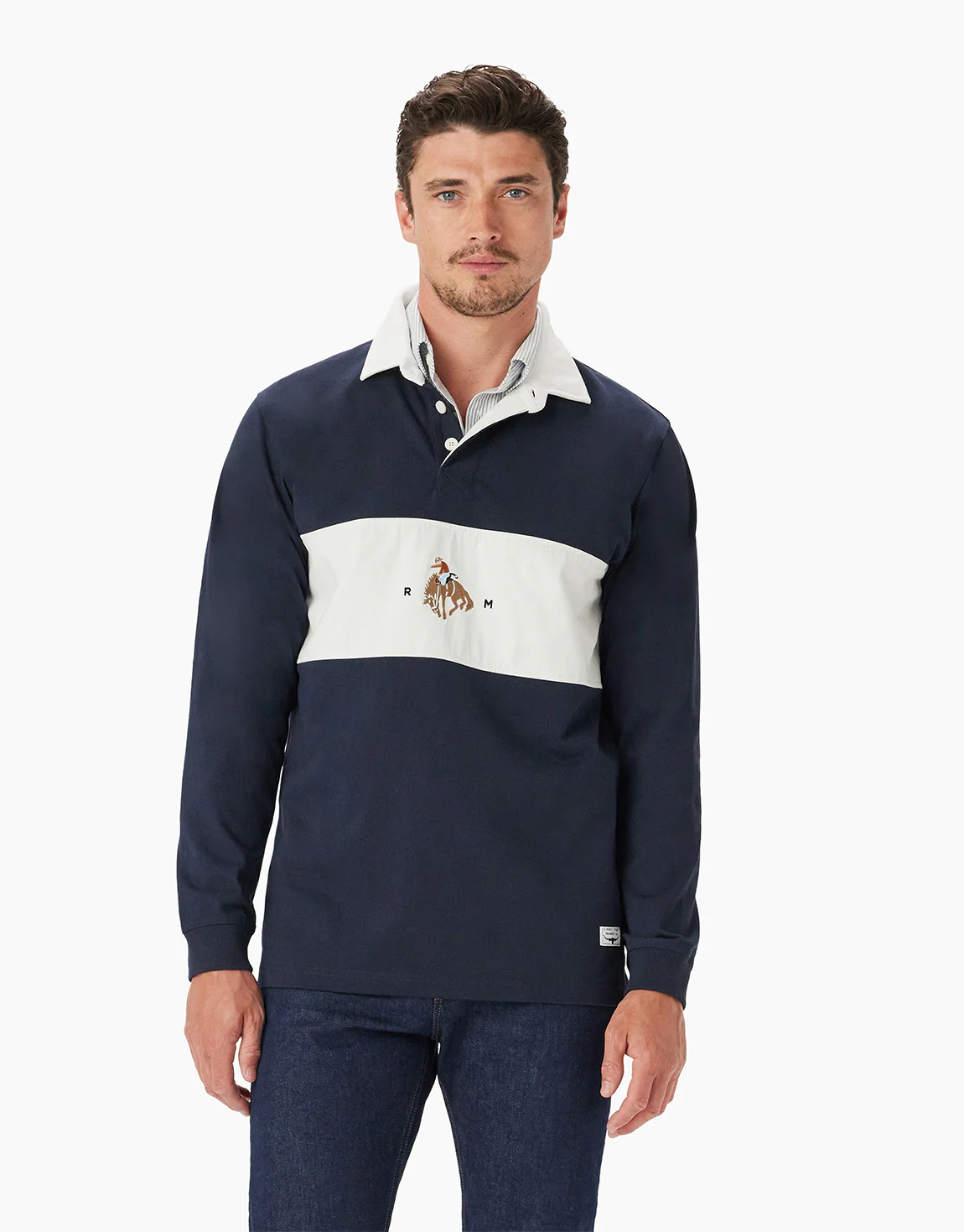 R.M. Williams Buck Rugby Navy Sweatshirt - Image 2