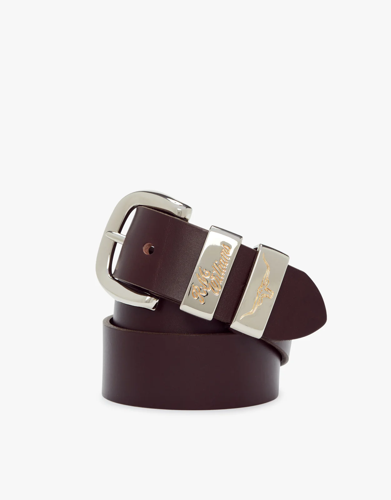 R.M. Williams Drover Chestnut Belt with Nickel Buckle