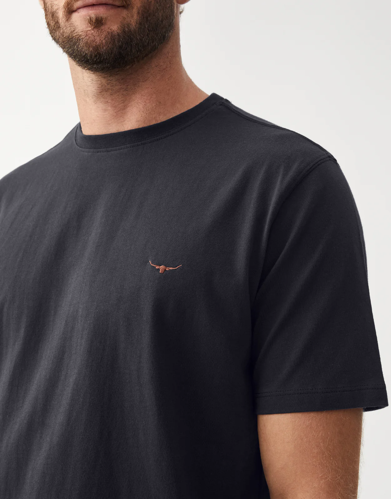 R.M. Williams Parson Navy & Chestnut Cotton T-Shirt - Image 5