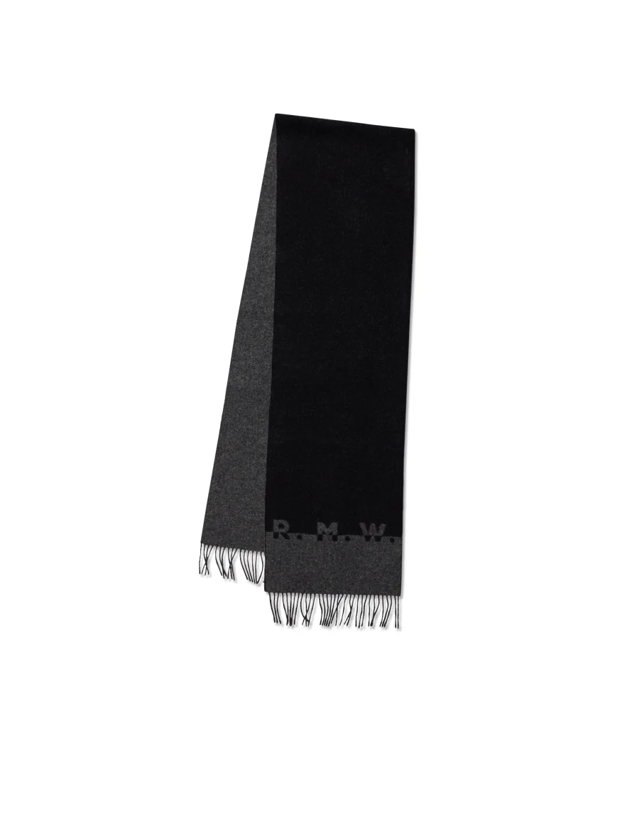 R.M.Williams R.M.W Logo Jacquard Black Scarf - Image 3