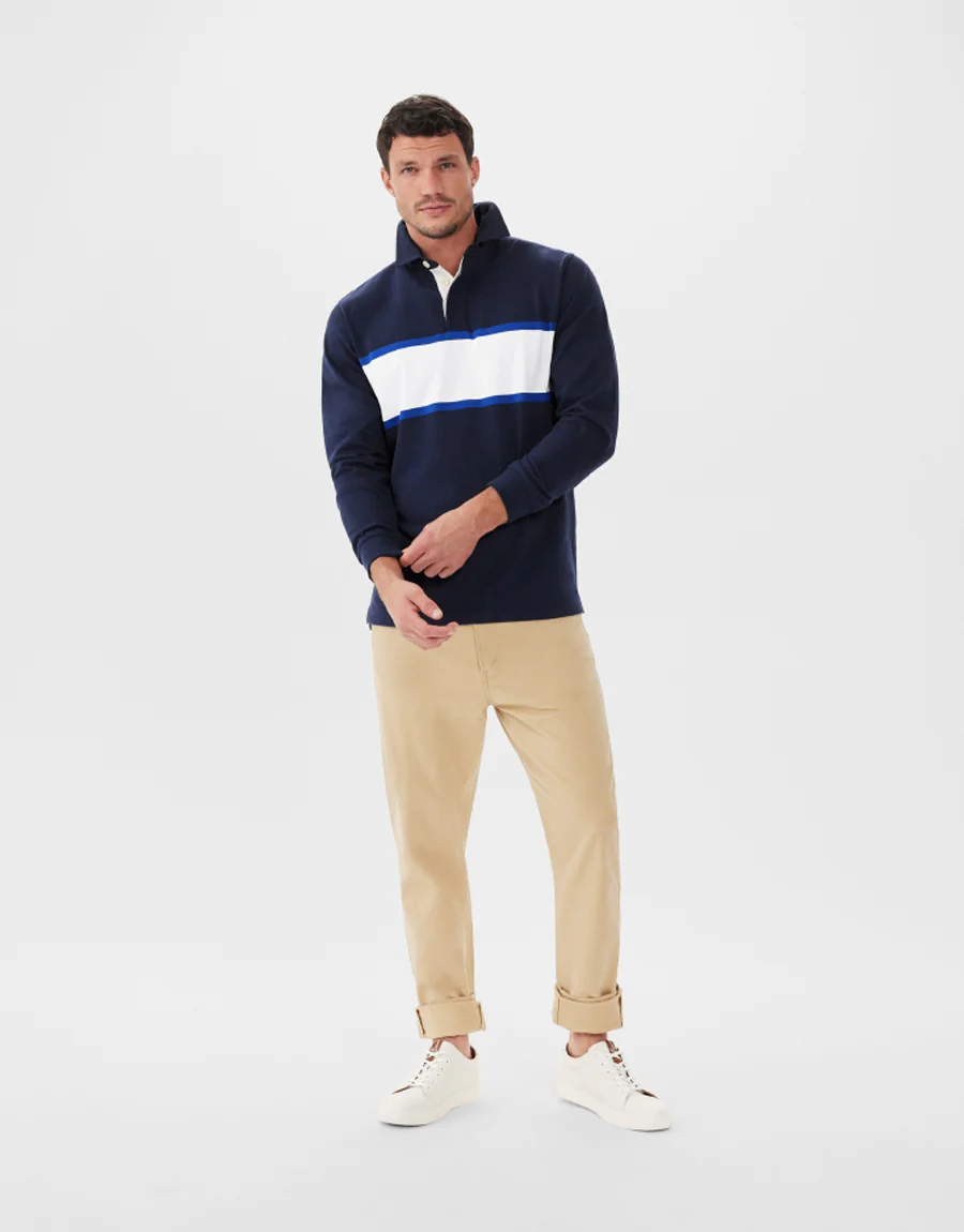 R.M.Williams Tweedale Navy & White Rugby Top - Image 3