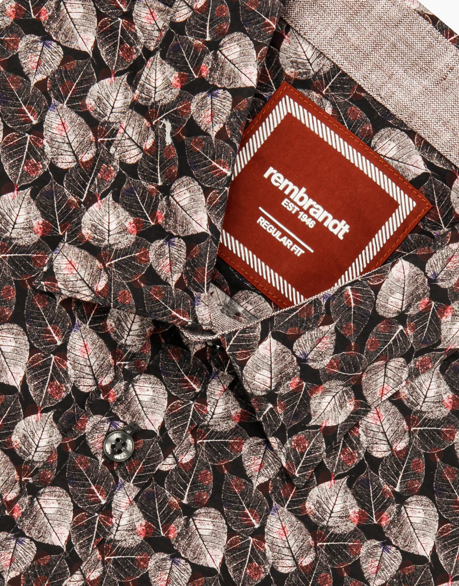 Raglan autumn leaves short sleeve shirt - Image 2