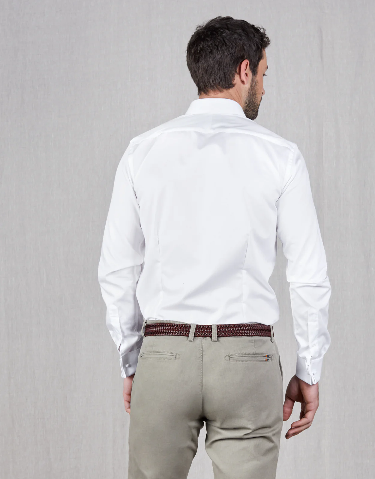 Santiago White Twill Tailored Shirt - Image 2