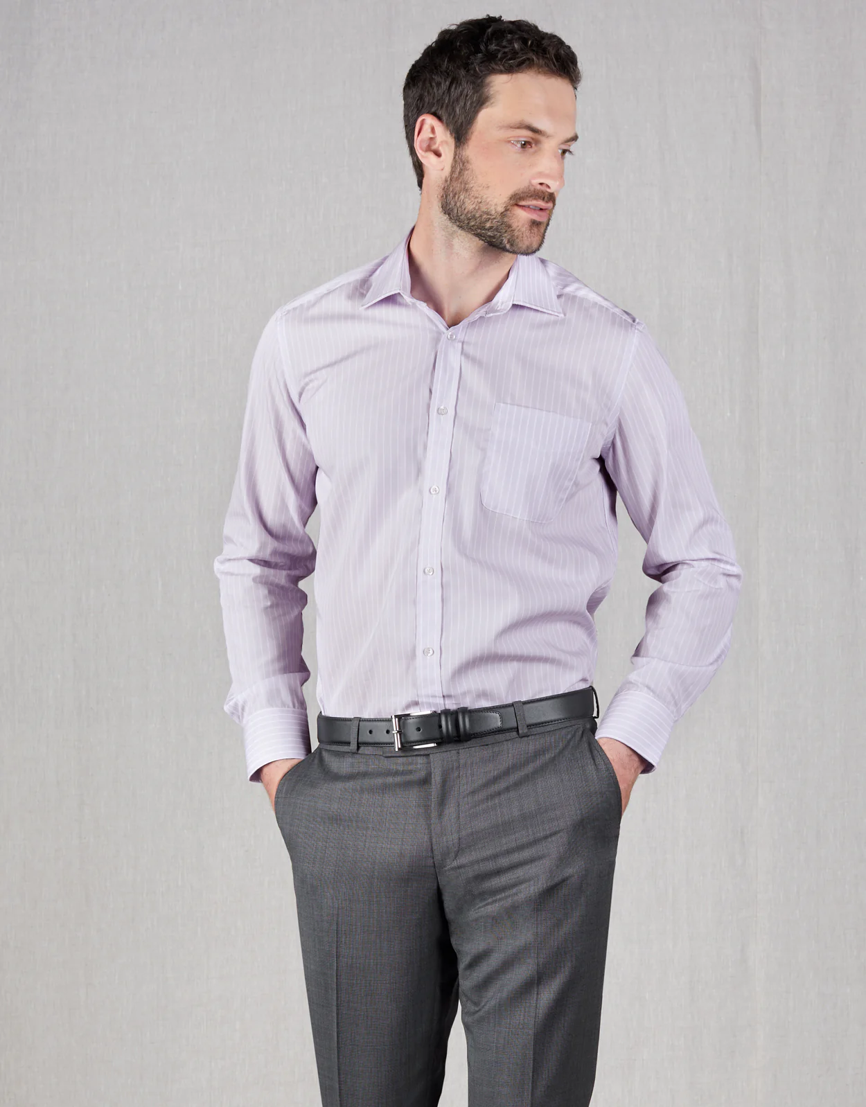 Sinatra Lilac Stripe Shirt - Image 4