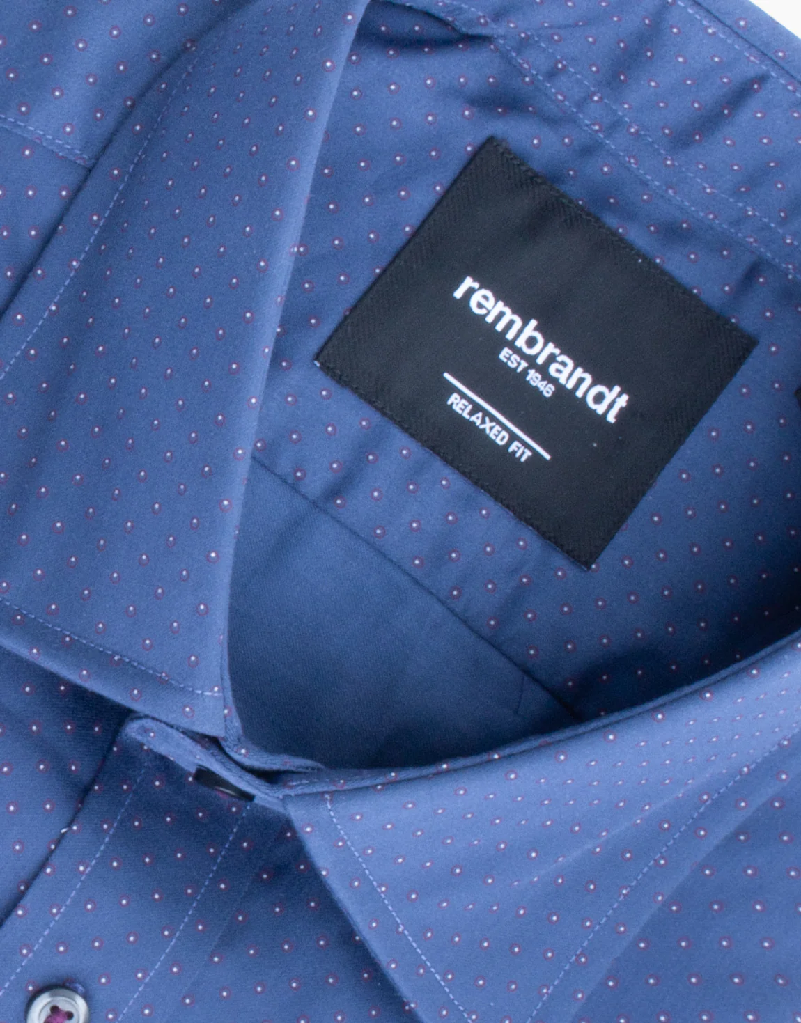 Sinatra Navy & Maroon Dot Shirt - Image 5