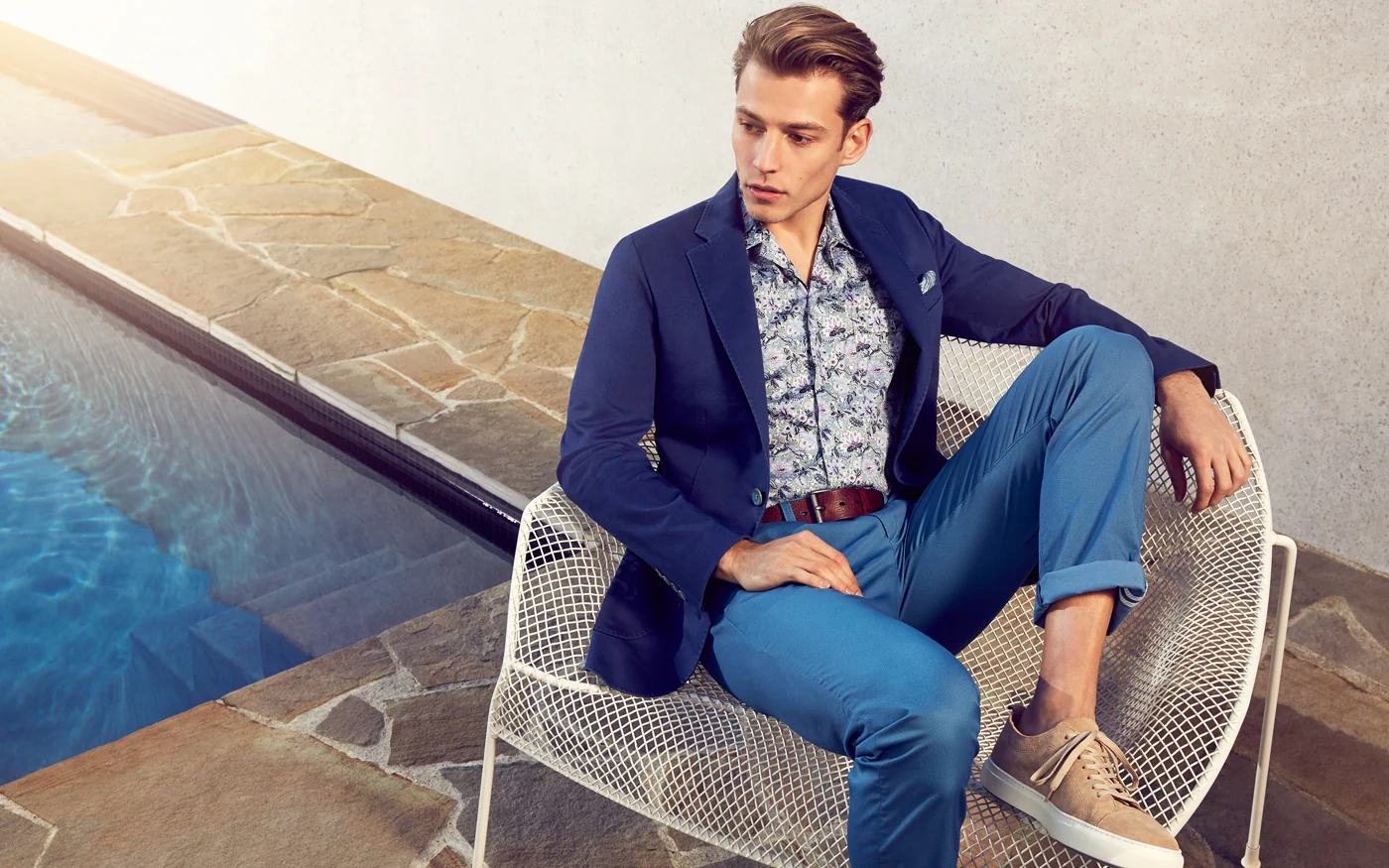 Soho Blue MicroDesign Chinos - Image 5