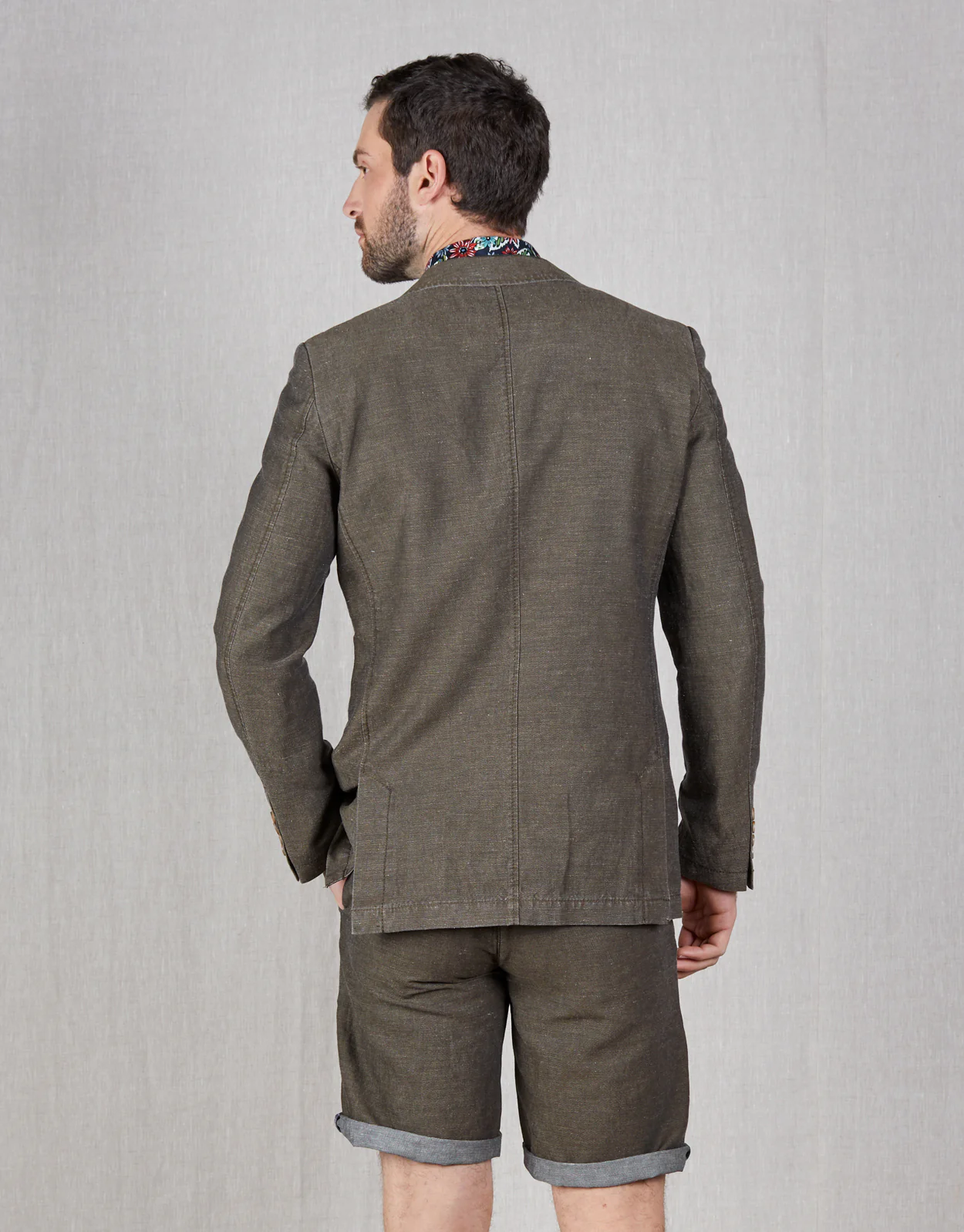 Split Brown Birdseye Blazer - Image 4