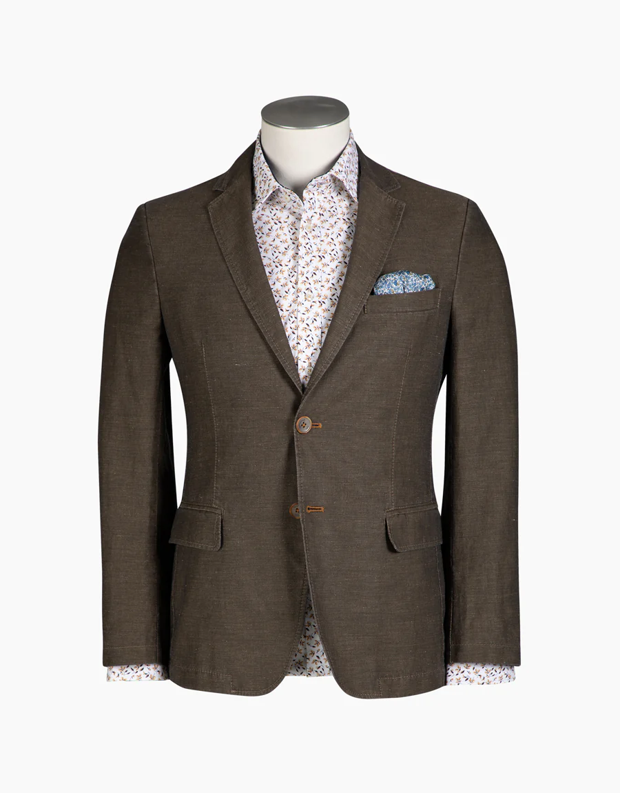 Split Brown Birdseye Blazer - Image 6
