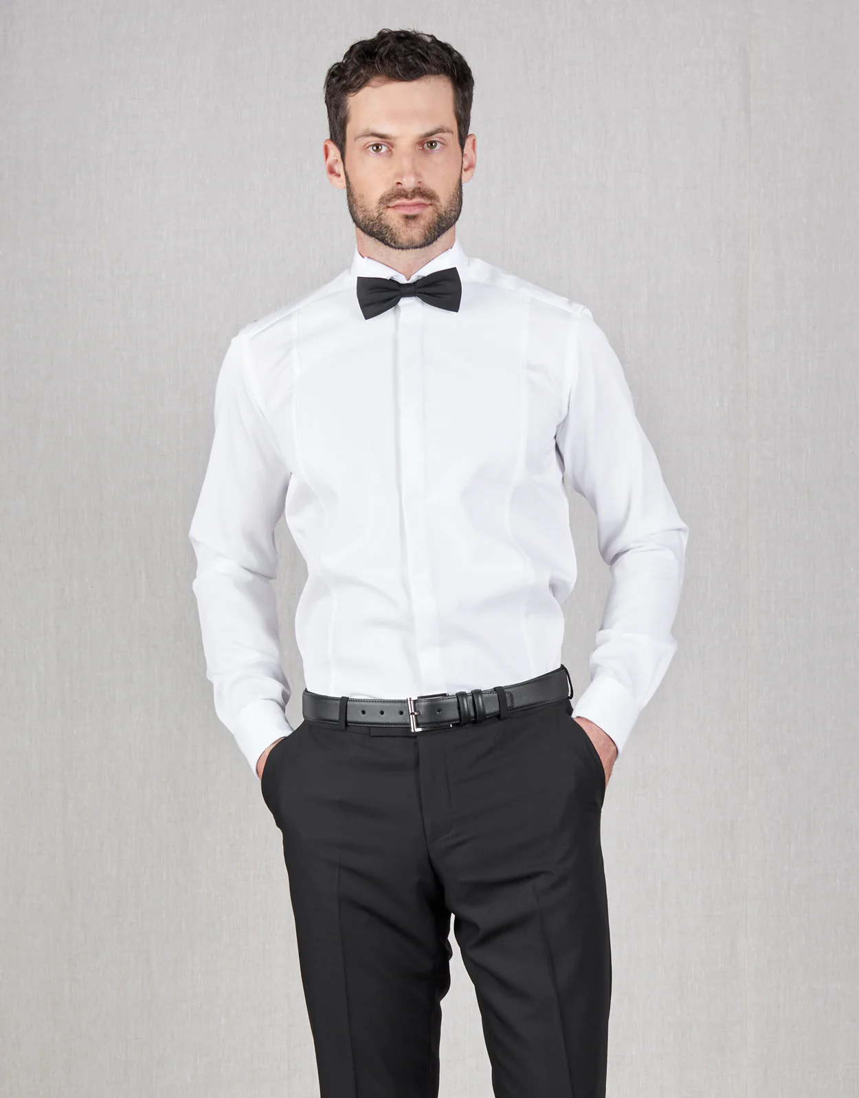 Hire Strand White Twill Formal Shirt with Marcella Bib and Cuffs - Image 3