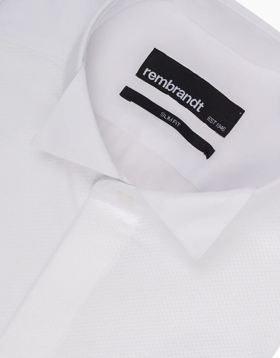 Hire Strand White Twill Formal Shirt with Marcella Bib and Cuffs - Image 7