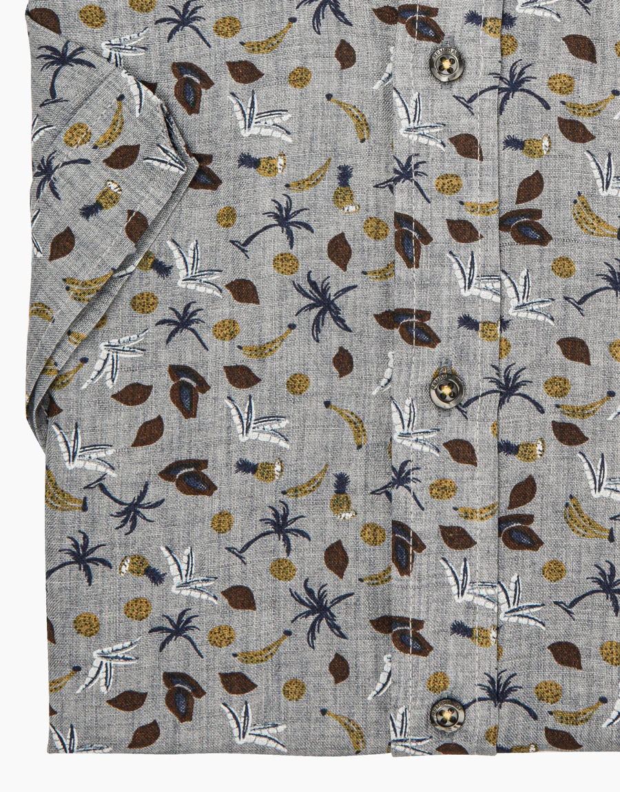 Waihi grey tropical short sleeve shirt - Image 3