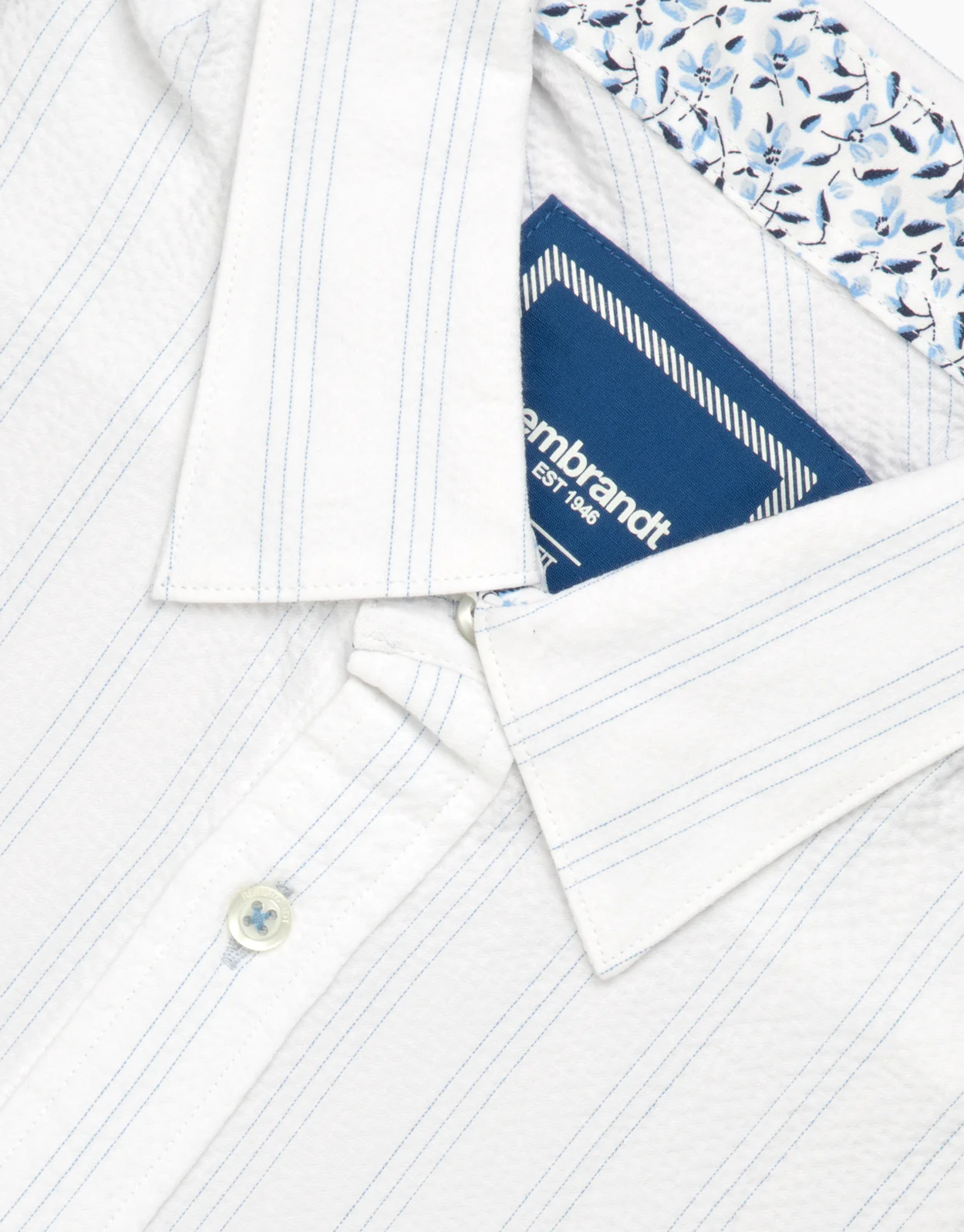 Waihi White Stripe Seersucker Short Sleeve Shirt - Image 5