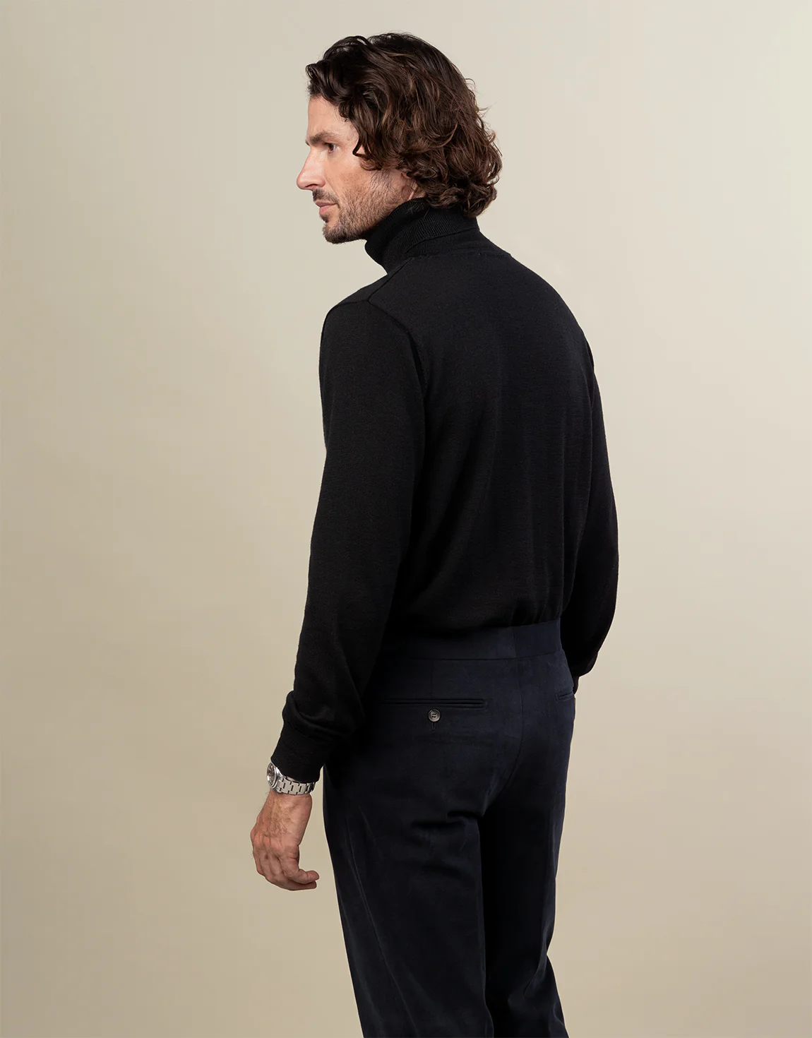 Wanaka Black Roll Neck Jersey - Image 5