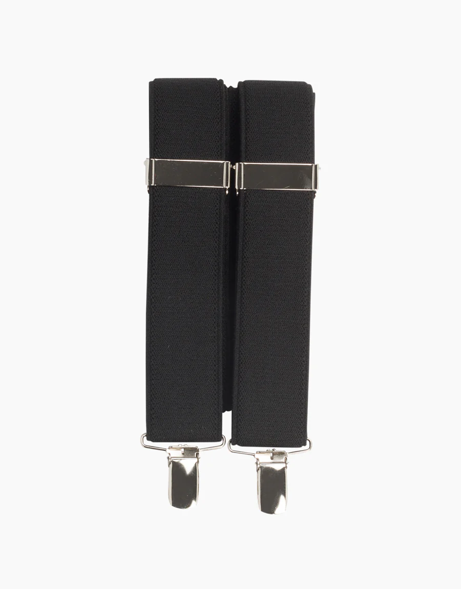 Y Back Black Suspender Clip Braces - Image 3